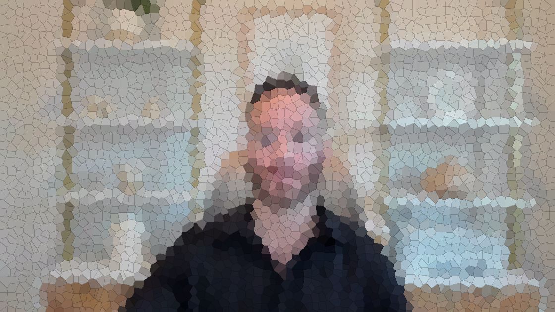 Voronoi-mosaic still of Dr. Ori from the intro video